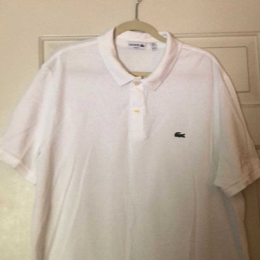 Mens Lacoste White Polo